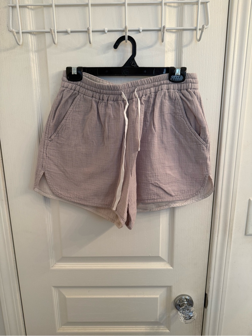 Wilfred Tan High-Waist Drawstring Shorts